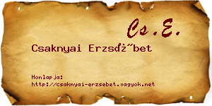 Csaknyai Erzsébet névjegykártya