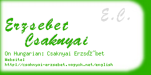 erzsebet csaknyai business card